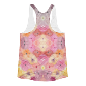 Seamless Flowers // Ultra Light All-Over Printed Women's Racerback Tank // Is Life Apparel - Is Life Apparel