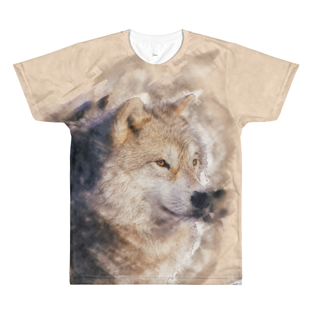 Alpha Wolf // Ultra Light All-Over Printed Men's T-Shirt // Is Life Apparel - Is Life Apparel