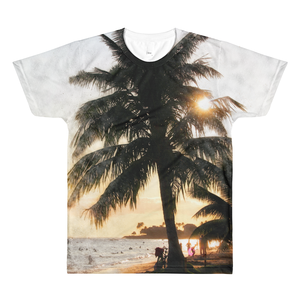 Hawaiian Palm Tree // Ultra Light All-Over Printed Men's T-Shirt // Is Life Apparel - Is Life Apparel