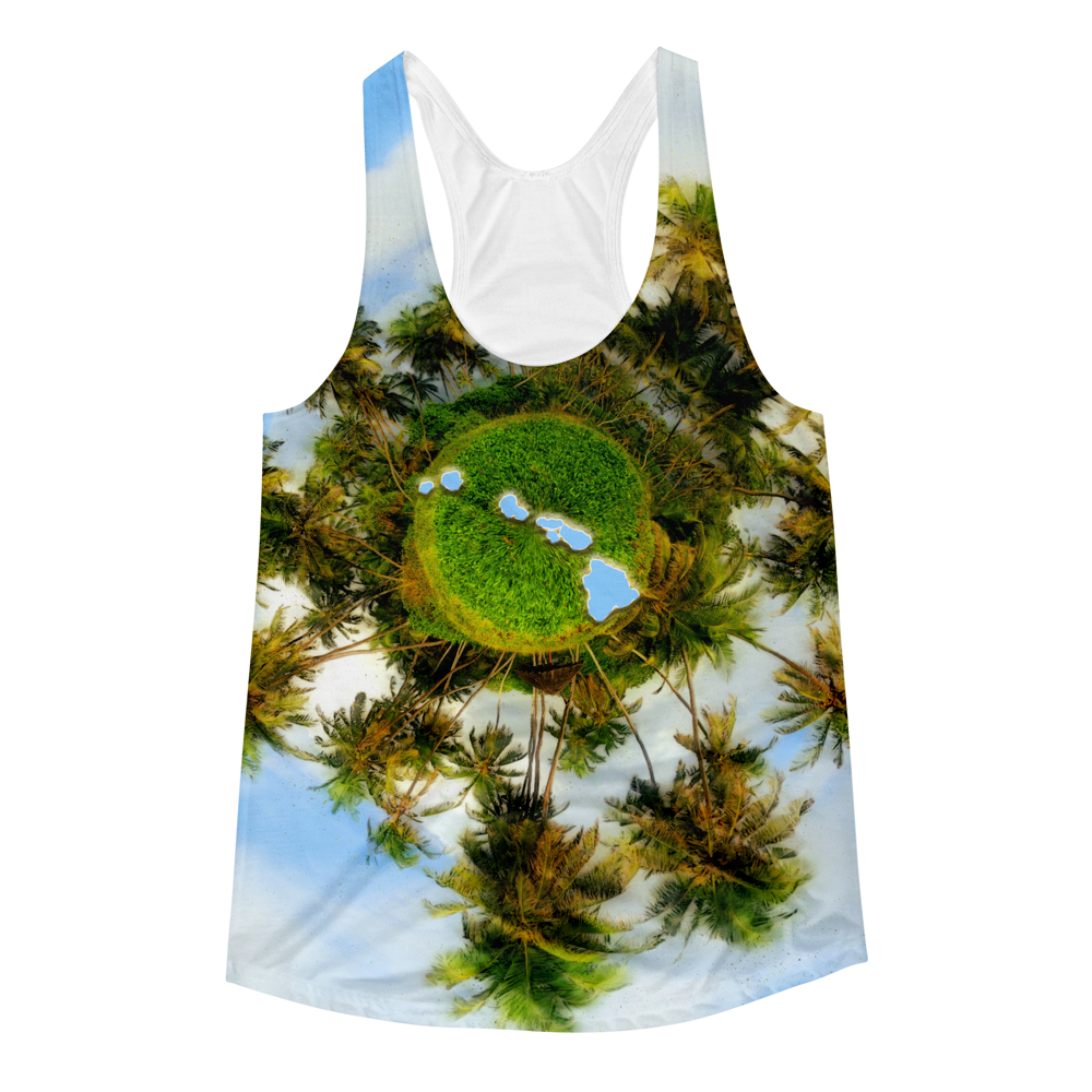 360 Palm Tree Hawaii // Ultra Light All-Over Women's Racerback Tank // Is Life Apparel - Is Life Apparel