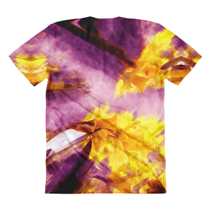 Narcissus Yellow & Pink // Ultra Light All-Over Printed Women’s T-shirt // Is Life Apparel - Is Life Apparel