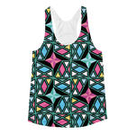 Triangle and Diamond Pattern // Ultra Light All-Over Printed Women's Racerback Tank // Is Life Apparel - Is Life Apparel