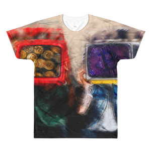 Bitcoin On My Brain // Ultra Light All-Over Printed Men's T-Shirt // Is Life Apparel - Is Life Apparel