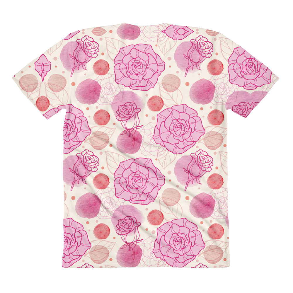 Pink Rose Pattern // Ultra Light All-Over Printed Women’s T-shirt // Is Life Apparel - Is Life Apparel