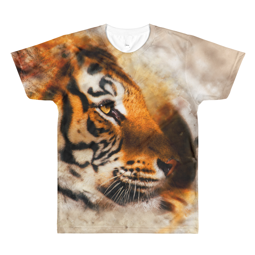 Eye of the Tiger // Ultra Light All-Over Printed Men's T-Shirt // Is Life Apparel - Is Life Apparel