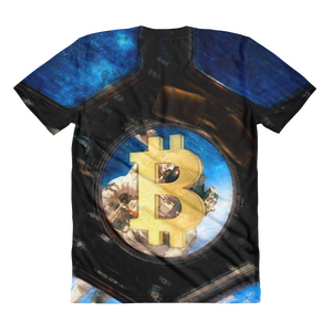 Bitcoin Spaceship // Ultra Light All-Over Printed Women’s T-shirt // Is Life Apparel - Is Life Apparel