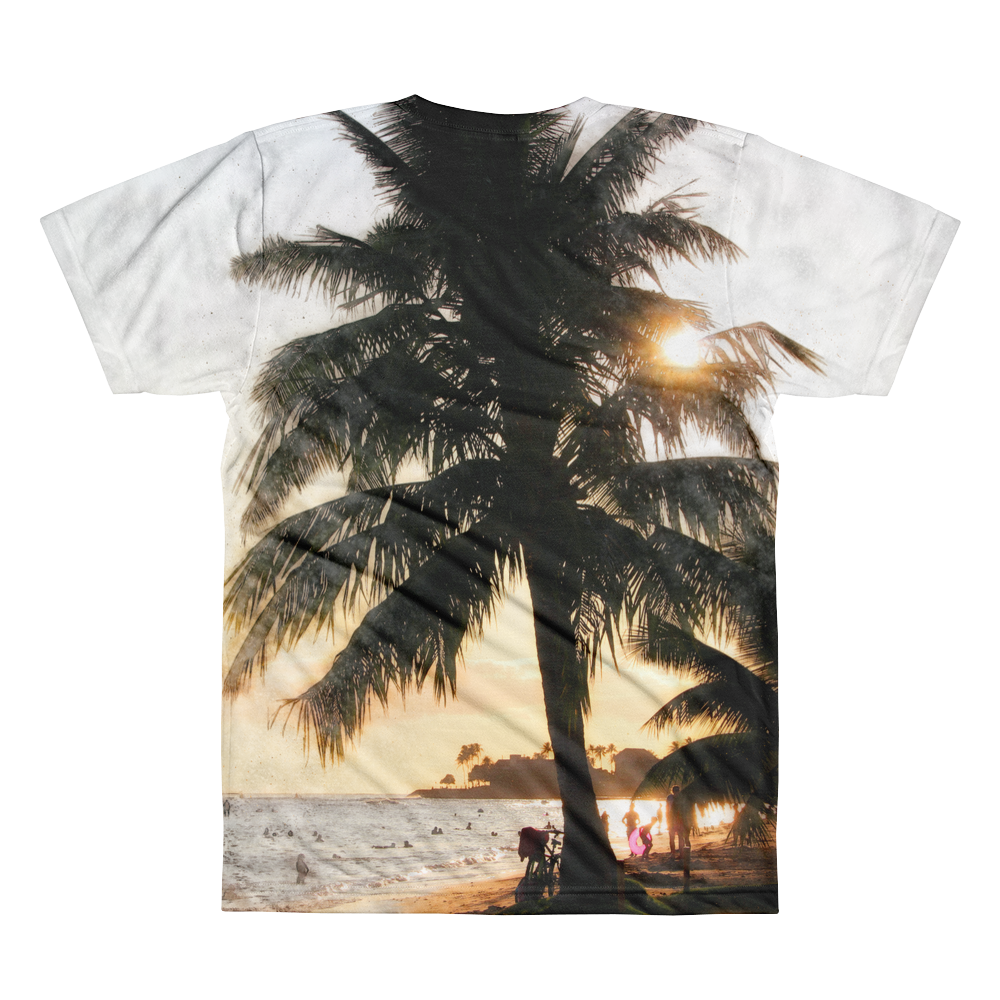 Hawaiian Palm Tree // Ultra Light All-Over Printed Men's T-Shirt // Is Life Apparel - Is Life Apparel