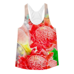 Torch Ginger Red // Ultra Light All-Over Printed Women's Racerback Tank // Is Life Apparel - Is Life Apparel
