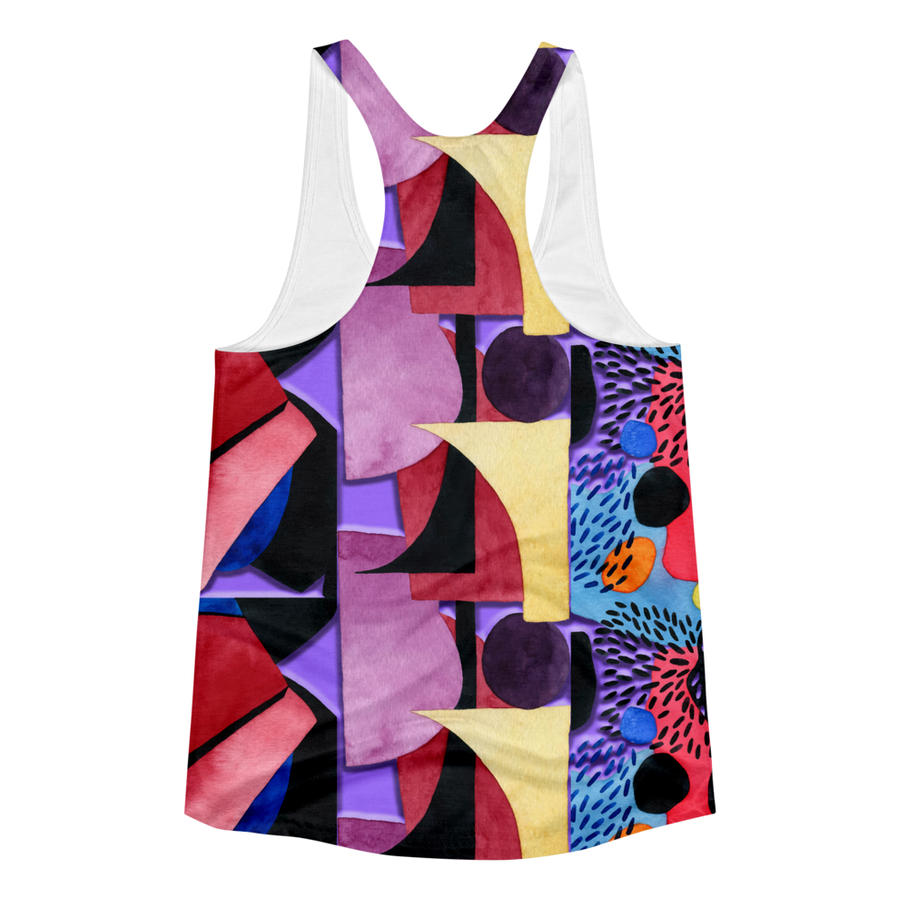 Abstract Pattern // Ultra Light All-Over Printed Women's Racerback Tank // Is Life Apparel - Is Life Apparel