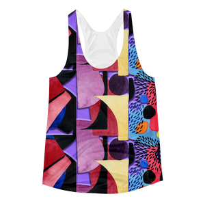 Abstract Pattern // Ultra Light All-Over Printed Women's Racerback Tank // Is Life Apparel - Is Life Apparel