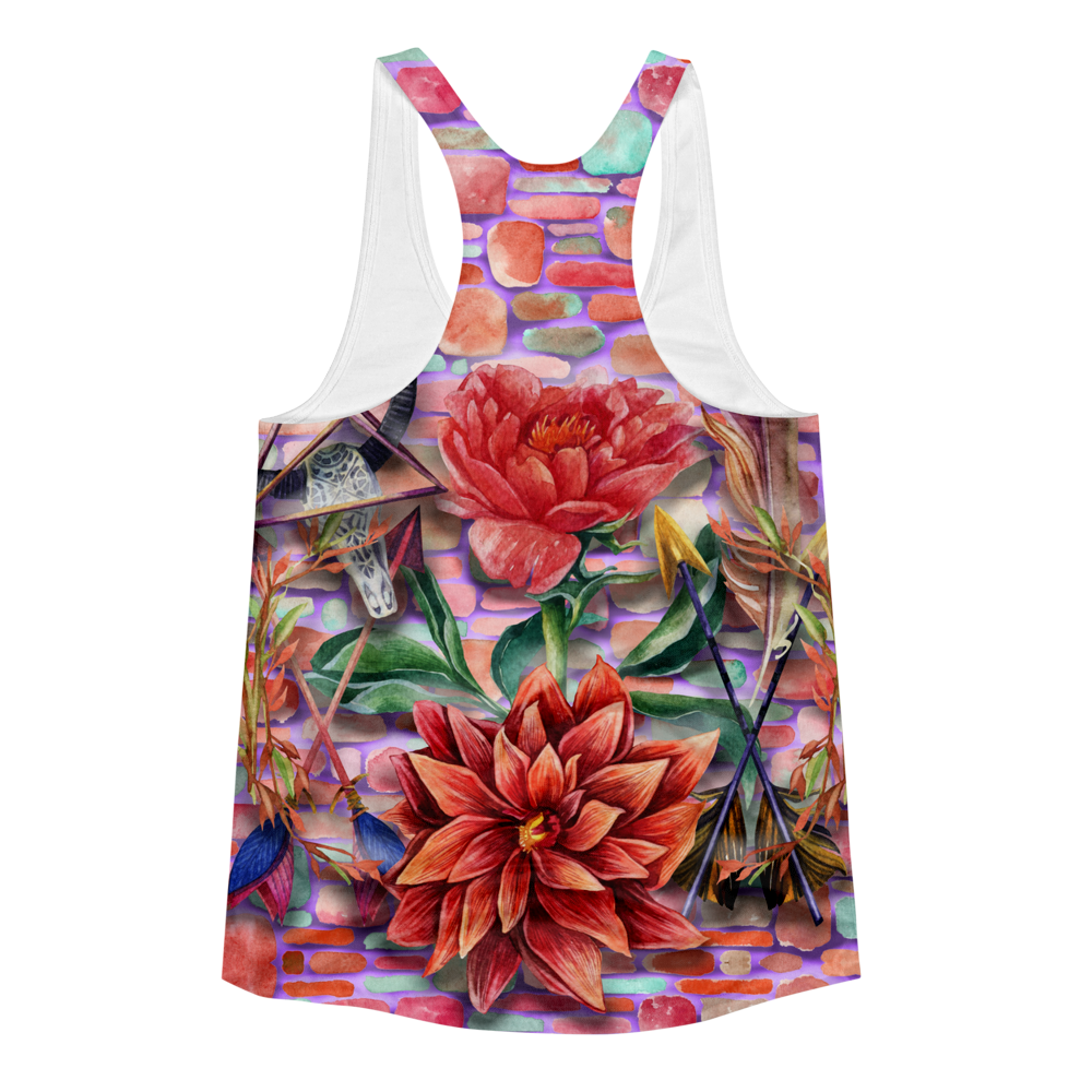 Enchanted // Ultra Light All-Over Printed Women's Racerback Tank // Is Life Apparel - Is Life Apparel