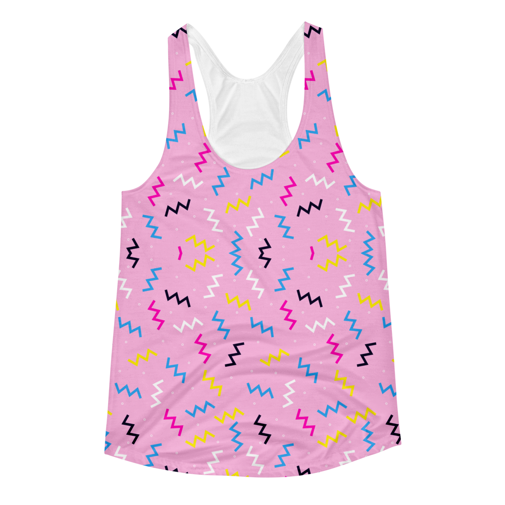 Zig Zag Pattern // Ultra Light All-Over Printed Women's Racerback Tank // Is Life Apparel - Is Life Apparel