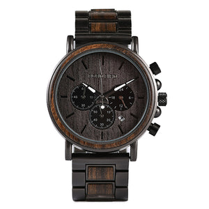 BOBO BIRD Wood and Stainless Steel Watch
